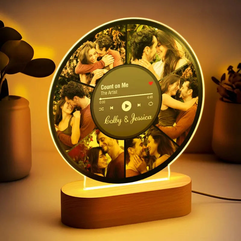 Record Collage Night Light