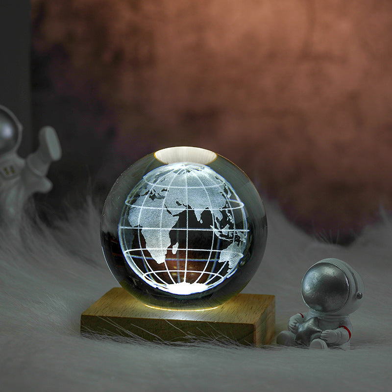 Laser Crystal Globe Night Light