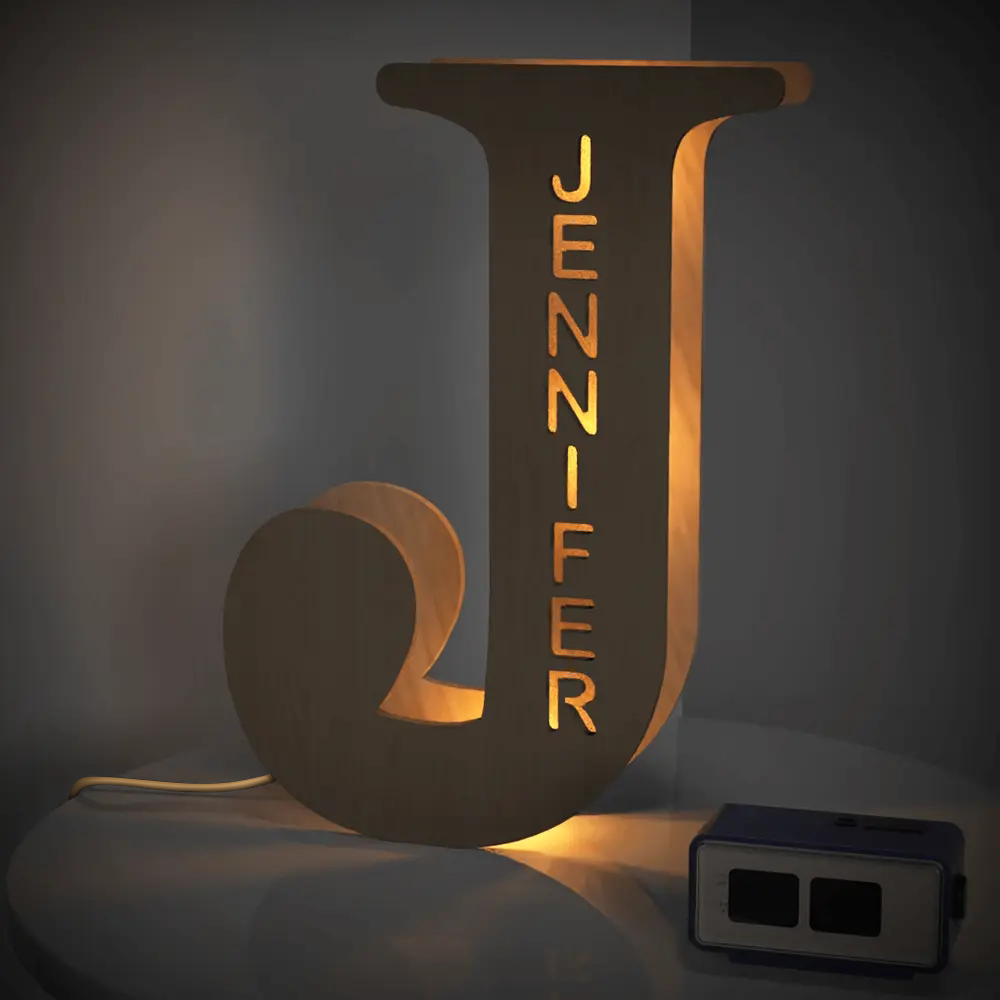 Custom Alphabet Wood Lamp