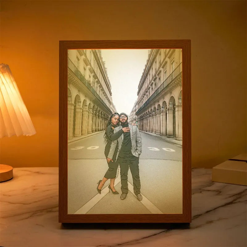 Line Art Photo Night Light