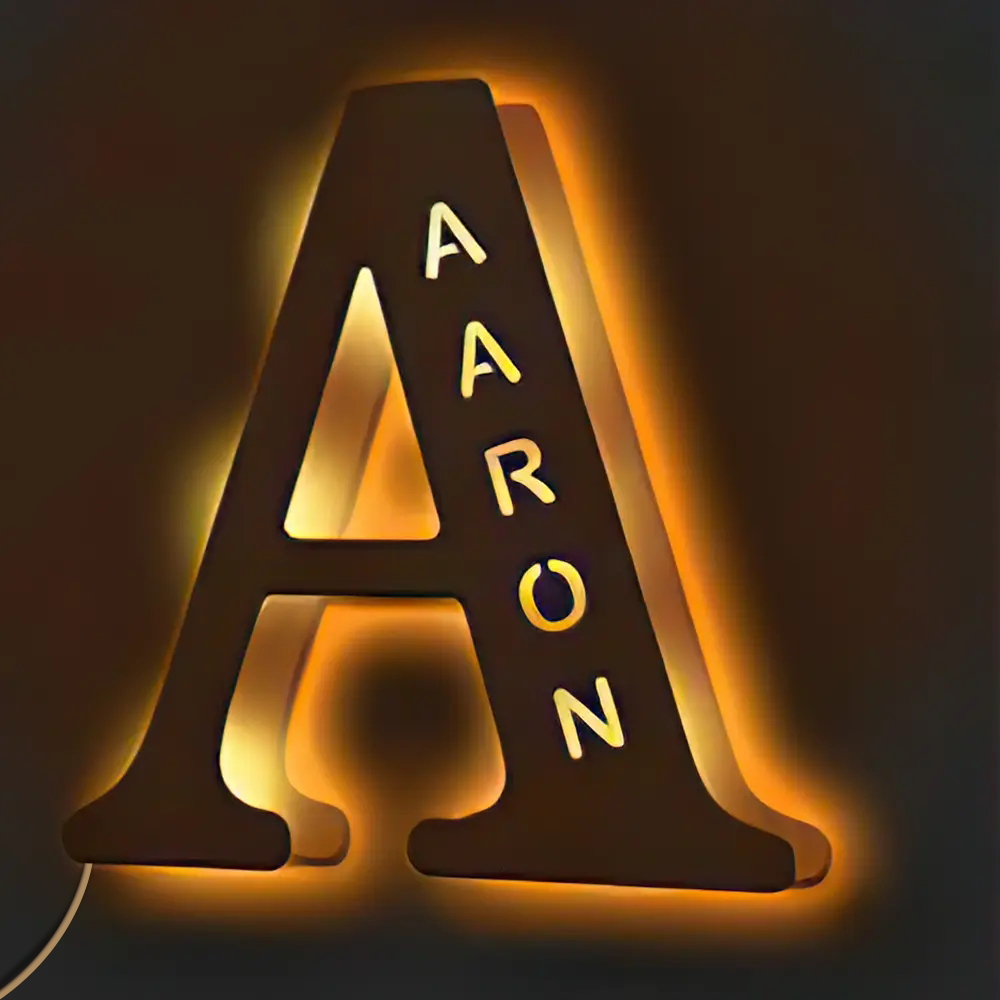 Custom Alphabet Wood Lamp