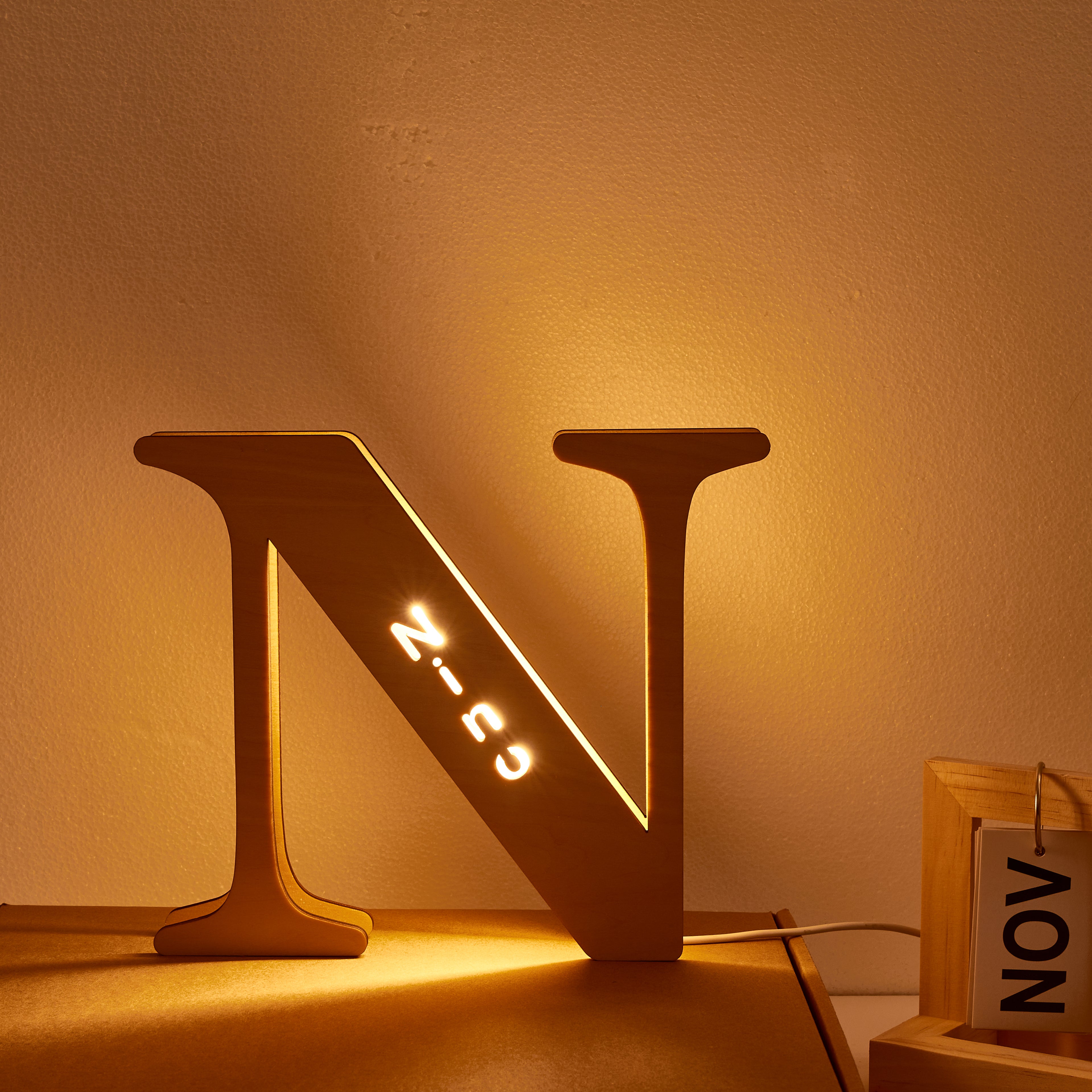 Custom Alphabet Wood Lamp