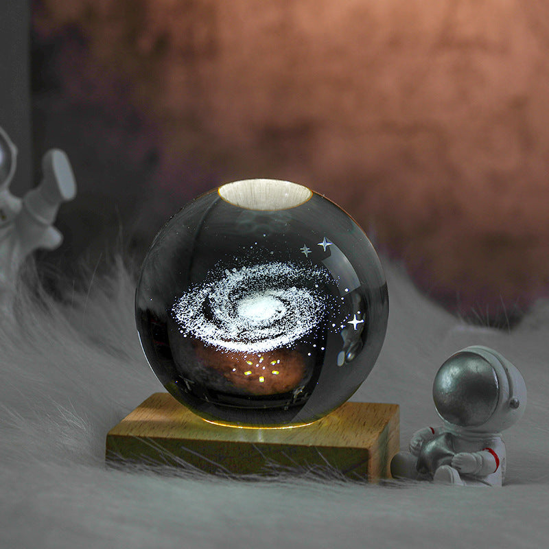 Laser Crystal Globe Night Light