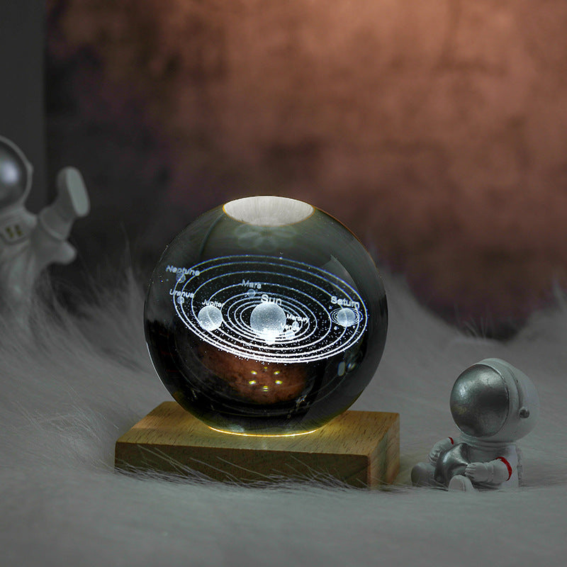Laser Crystal Globe Night Light